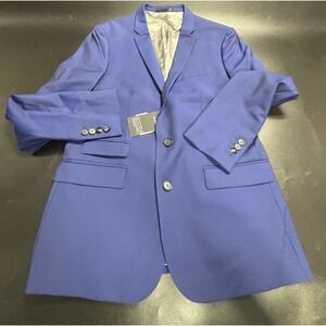 The Kooples Marine Officer Men's Royal Blue Wool Blend Fitted Blazer FR 48 US 38